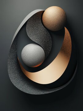 Modern Digital Art: Abstract Shapes and Colors in Jizai Kyo Style