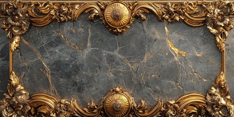 Baroque, Barocco Ornate Marble Ceiling Non-Linear Reformation Design with Intricate Accents Depicting Classic Elegance and Architectural Beauty