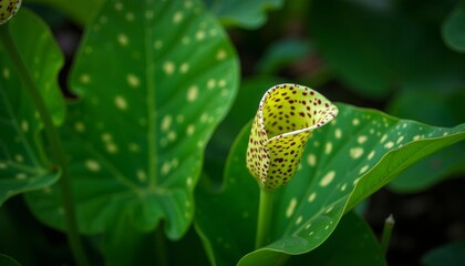  Vibrant tropical flower blooming in lush greenery