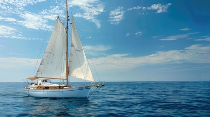 Fototapeta premium Tranquil Sailing Experience on Clear Blue Waters