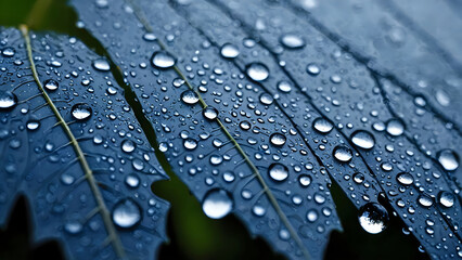 Fototapeta premium water drops on leaf