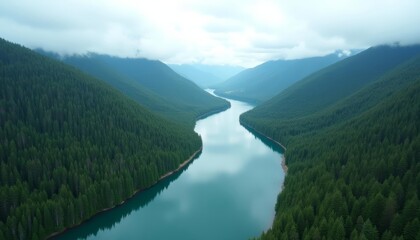 Obraz premium Enchanting mountain lake a serene escape