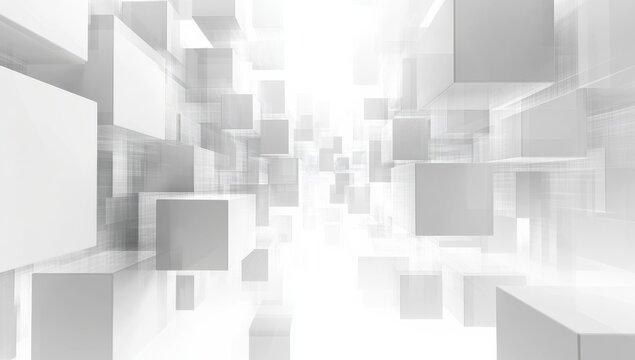 Fototapeta An Abstract Business Environment Features 3D Cubes with Ambient Lighting to Enhance Interaction, Foster Collaboration, Boost Creativity, and Promote Innovation in Modern Workspaces