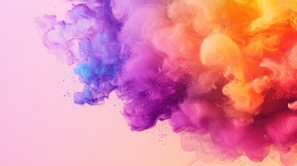 Colorful abstract smoke clouds blending in vibrant hues.