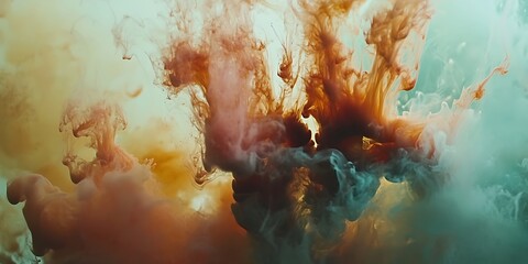 Abstract colorful ink drops in water