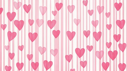 Modern minimalist pink heart line pattern background printable vector design ideal for valentine's day cards, invitations, wallpapers, and romantic projects