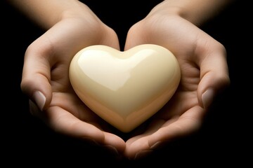 Fototapeta premium Hands Holding a Shaped Heart Object