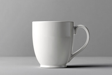 Obraz premium White Ceramic Mug Mockup Isolated on Grey Background
