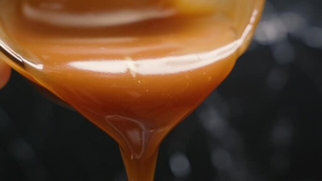 Close up of caramel drizzle