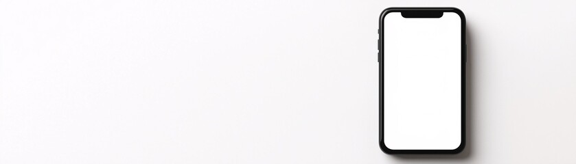 Graphic product design on a smartphone mockup, isolated against a bright white background for a clean, modern look with advertising appeal