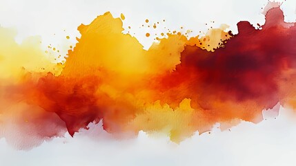 Fototapeta premium Abstract Watercolor Painting with Red and Yellow Splashes