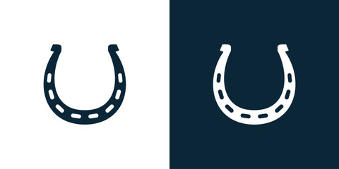 Horse shoe logo white and dark background