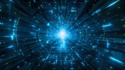Obraz premium Digital technology Future abstract tunnel poster background