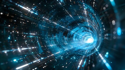 Obraz premium Digital technology Future abstract tunnel poster background