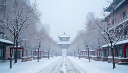  Winters quiet charm in a snowy city alley