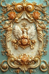 Baroque, Barocco Ornate Marble Ceiling Non-Linear Reformation Design with Intricate Accents Depicting Classic Elegance and Architectural Beauty