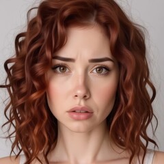 Naklejka premium there is a woman with red hair and a white top