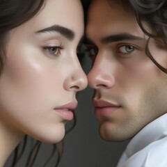 Fototapeta premium they are looking at each other while they are close together