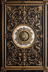 Obraz premium Baroque, Barocco Ornate Marble Ceiling Non-Linear Reformation Design with Intricate Accents Depicting Classic Elegance and Architectural Beauty