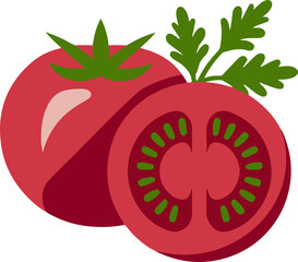 red tomato icon vector on white background, red tomato icon