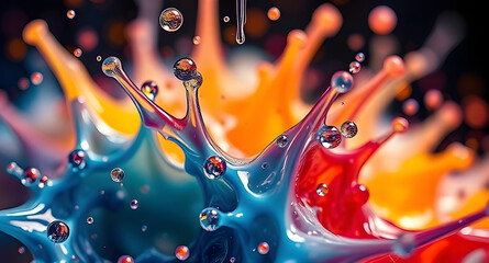 red and blue splashes