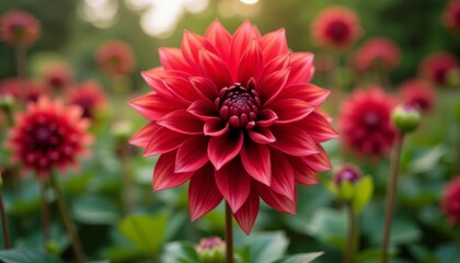 Obraz premium Blooming beauty in a field of red