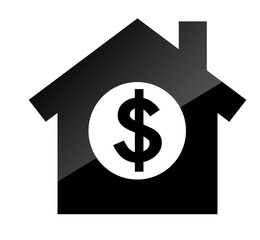 home with dollar symbol icon transparent background