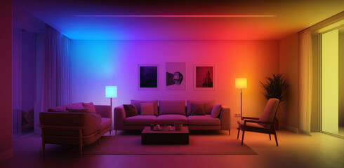 modern living room with sofa