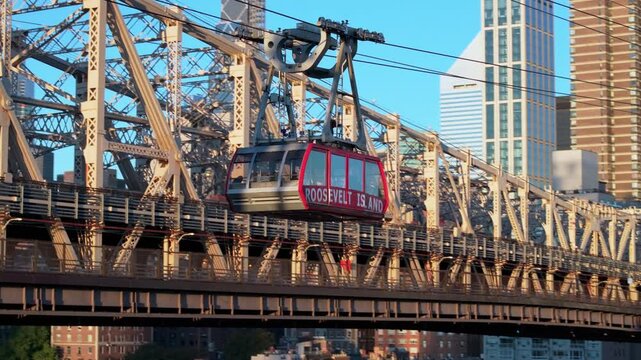Aerial view of the Roosevelt Island Tram