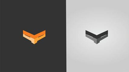 Modern Abstract Chevron Symbol Design - Dual Color Orange and Grey Version, Vector Illustration for Branding, Logos, and Corporate Identity on Dark and Light Backgrounds