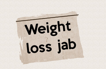 Weight loss jab - current breaking daily news story communication copy newspaper headline article title in UK 2024 in sepia