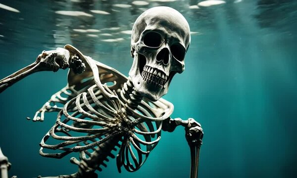 Skeleton under the sea.