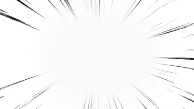 cartoon concentration lines  animation. Radial white comic lines animation, concentration lines video footage background, speed concentration lines, cartoon style  Manga concentrated lines.