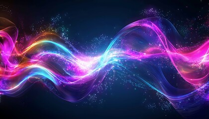 Dynamic neon waves, vibrant and energetic motion