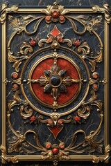 Fototapeta premium Baroque, Barocco Ornate Marble Ceiling Non-Linear Reformation Design with Intricate Accents Depicting Classic Elegance and Architectural Beauty