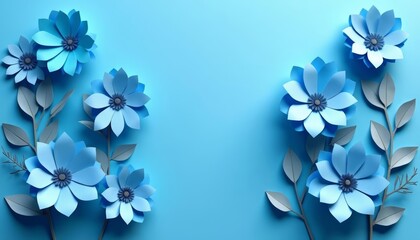  Elegant Blue Paper Flower Arrangement