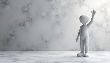 Obraz premium Abstract Textured Background with Stylized Figure Representing Aspiration.