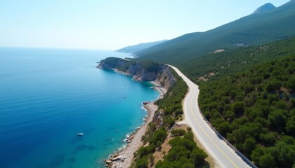 Obraz premium Scenic coastal drive with breathtaking views