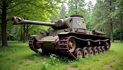  Ancient tank a relic of war now a silent sentinel in the forest