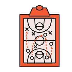 basketball strategy board illustration