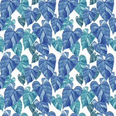 Tropical foliage seamless pattern