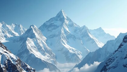 Fototapeta premium Majestic peaks untouched snow and the vast sky