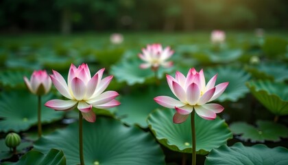 Obraz premium Blooming beauty in the serene pond