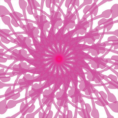 Hypnotize floral pink vector background