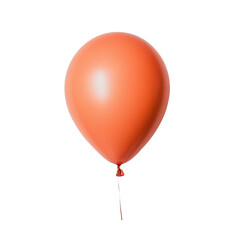 orange helium balloon. Birthday balloon flying for party and celebrations. Isolated on white background. Generative AI