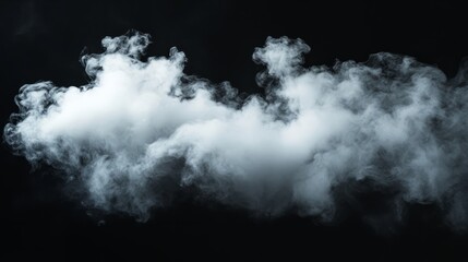 A bold and vibrant white cloud, hovering in a stark contrast to the black background