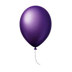 purple helium balloon. Birthday balloon flying for party and celebrations. Isolated on white background. Generative AI