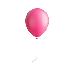 pink helium balloon. Birthday balloon flying for party and celebrations. Isolated on white background. Generative AI
