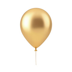 gold helium balloon. Birthday balloon flying for party and celebrations. Isolated on white background. Generative AI