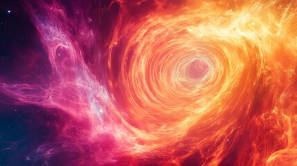 A bold depiction of swirling neon rays and explosion effects representing data flow in a sci-fi context, isolated on a solid color backdrop